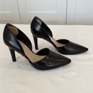 Franco Sarto Black Pointed-Toe Heels | Size 7